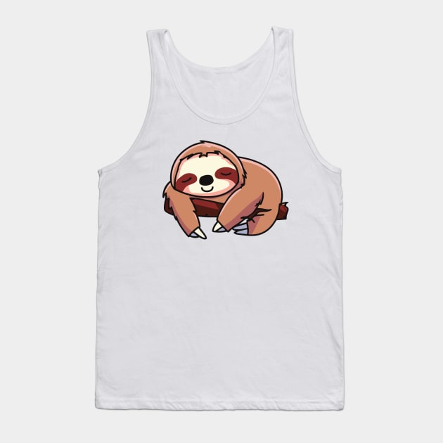 Kawaii Cute Sleeping Funny Sloth Tank Top by Kawaii Bomb